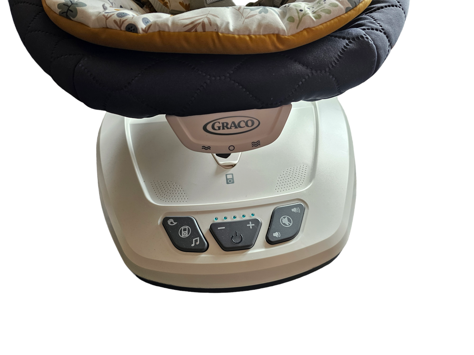 Graco Move with Me Soother with 5 swaying speeds, music, 2 recline positions, 2 vibration settings and folds up for storage - MyJumble