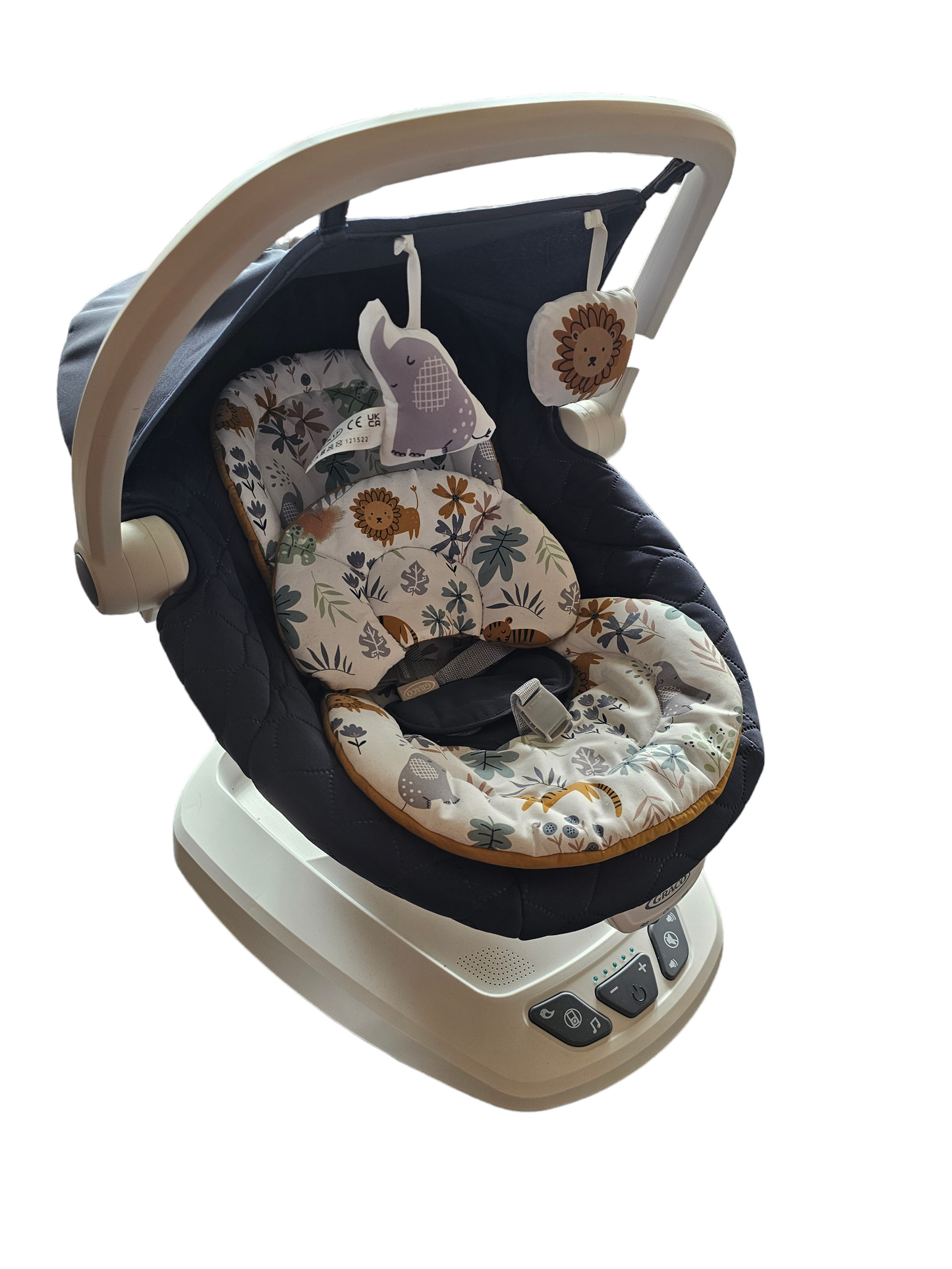 Graco Move with Me Soother with 5 swaying speeds, music, 2 recline positions, 2 vibration settings and folds up for storage - MyJumble