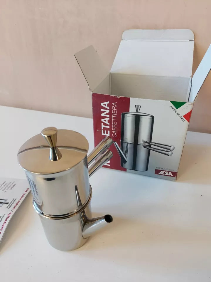 ILSA Neapolitan Coffee Maker in Stainless Steel 18/10 Cups 1-2